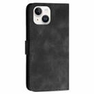 For iPhone 14 YX0080 Grid Butterfly Embossed Pattern Flip Leather Phone Case with Lanyard(Black) - 3