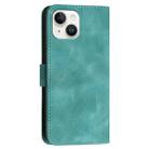 For iPhone 14 YX0080 Grid Butterfly Embossed Pattern Flip Leather Phone Case with Lanyard(Light Blue) - 3