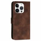 For iPhone 14 Pro YX0080 Grid Butterfly Embossed Pattern Flip Leather Phone Case with Lanyard(Coffee) - 3