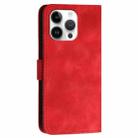 For iPhone 14 Pro Max YX0080 Grid Butterfly Embossed Pattern Flip Leather Phone Case with Lanyard(Red) - 3