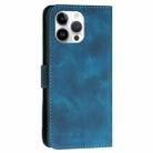 For iPhone 13 Pro Max YX0080 Grid Butterfly Embossed Pattern Flip Leather Phone Case with Lanyard(Dark Blue) - 3