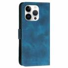 For iPhone 13 Pro YX0080 Grid Butterfly Embossed Pattern Flip Leather Phone Case with Lanyard(Dark Blue) - 3