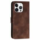 For iPhone 13 Pro YX0080 Grid Butterfly Embossed Pattern Flip Leather Phone Case with Lanyard(Coffee) - 3