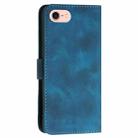 For iPhone 7 / 8 / SE 2022 YX0080 Grid Butterfly Embossed Pattern Flip Leather Phone Case with Lanyard(Dark Blue) - 3