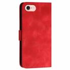 For iPhone 7 / 8 / SE 2022 YX0080 Grid Butterfly Embossed Pattern Flip Leather Phone Case with Lanyard(Red) - 3