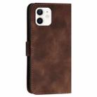 For iPhone 12 / 12 Pro YX0080 Grid Butterfly Embossed Pattern Flip Leather Phone Case with Lanyard(Coffee) - 3