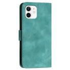 For iPhone 12 / 12 Pro YX0080 Grid Butterfly Embossed Pattern Flip Leather Phone Case with Lanyard(Light Blue) - 3