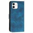 For iPhone 11 YX0080 Grid Butterfly Embossed Pattern Flip Leather Phone Case with Lanyard(Dark Blue) - 3