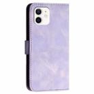 For iPhone 11 YX0080 Grid Butterfly Embossed Pattern Flip Leather Phone Case with Lanyard(Light Purple) - 3