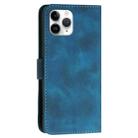 For iPhone 11 Pro YX0080 Grid Butterfly Embossed Pattern Flip Leather Phone Case with Lanyard(Dark Blue) - 3