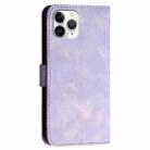 For iPhone 11 Pro YX0080 Grid Butterfly Embossed Pattern Flip Leather Phone Case with Lanyard(Light Purple) - 3