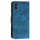 For iPhone XS / X YX0080 Grid Butterfly Embossed Pattern Flip Leather Phone Case with Lanyard(Dark Blue) - 3