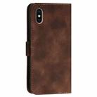 For iPhone XS / X YX0080 Grid Butterfly Embossed Pattern Flip Leather Phone Case with Lanyard(Coffee) - 3