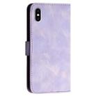 For iPhone XS Max YX0080 Grid Butterfly Embossed Pattern Flip Leather Phone Case with Lanyard(Light Purple) - 3