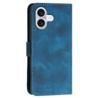 For iPhone 17 YX0080 Grid Butterfly Embossed Pattern Flip Leather Phone Case with Lanyard(Dark Blue) - 3