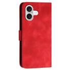 For iPhone 17 YX0080 Grid Butterfly Embossed Pattern Flip Leather Phone Case with Lanyard(Red) - 3