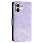 For iPhone 17 YX0080 Grid Butterfly Embossed Pattern Flip Leather Phone Case with Lanyard(Light Purple) - 3
