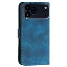 For iPhone 17 Pro Max YX0080 Grid Butterfly Embossed Pattern Flip Leather Phone Case with Lanyard(Dark Blue) - 3