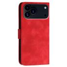 For iPhone 17 Pro Max YX0080 Grid Butterfly Embossed Pattern Flip Leather Phone Case with Lanyard(Red) - 3