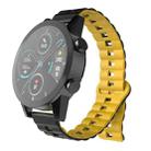 20mm Reverse Buckle Two Color Magnetic Silicone Watch Band(Black+Yellow) - 1