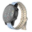 22mm Reverse Buckle Two Color Magnetic Silicone Watch Band(Blue+Starlight) - 1