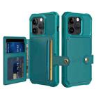 For iPhone 15 Pro Max Magnetic Wallet Card Bag Leather Phone Case(Cyan) - 1