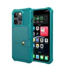 For iPhone 15 Pro Max Magnetic Wallet Card Bag Leather Phone Case(Cyan) - 2