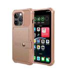 For iPhone 15 Pro Magnetic Wallet Card Bag Leather Phone Case(Rose Gold) - 2