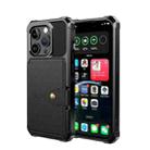 For iPhone 15 Pro Magnetic Wallet Card Bag Leather Phone Case(Black) - 2