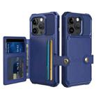 For iPhone 15 Pro Magnetic Wallet Card Bag Leather Phone Case(Blue) - 1