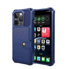 For iPhone 15 Pro Magnetic Wallet Card Bag Leather Phone Case(Blue) - 2