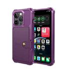 For iPhone 15 Pro Magnetic Wallet Card Bag Leather Phone Case(Purple) - 2