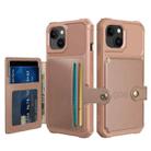 For iPhone 15 Plus Magnetic Wallet Card Bag Leather Phone Case(Rose Gold) - 1