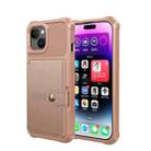 For iPhone 15 Plus Magnetic Wallet Card Bag Leather Phone Case(Rose Gold) - 2