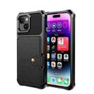 For iPhone 15 Plus Magnetic Wallet Card Bag Leather Phone Case(Black) - 2