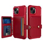 For iPhone 15 Plus Magnetic Wallet Card Bag Leather Phone Case(Red) - 1