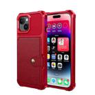 For iPhone 15 Plus Magnetic Wallet Card Bag Leather Phone Case(Red) - 2