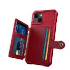 For iPhone 15 Plus Magnetic Wallet Card Bag Leather Phone Case(Red) - 3