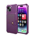 For iPhone 15 Plus Magnetic Wallet Card Bag Leather Phone Case(Purple) - 2