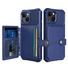 For iPhone 15 Magnetic Wallet Card Bag Leather Phone Case(Blue) - 1