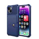 For iPhone 15 Magnetic Wallet Card Bag Leather Phone Case(Blue) - 2