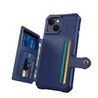 For iPhone 15 Magnetic Wallet Card Bag Leather Phone Case(Blue) - 3