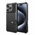 For iPhone 16 Pro Max Magnetic Wallet Card Bag Leather Phone Case(Black) - 2