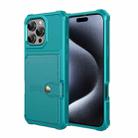 For iPhone 16 Pro Max Magnetic Wallet Card Bag Leather Phone Case(Cyan) - 2