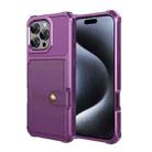 For iPhone 16 Pro Max Magnetic Wallet Card Bag Leather Phone Case(Purple) - 2