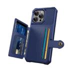 For iPhone 16 Pro Magnetic Wallet Card Bag Leather Phone Case(Blue) - 3