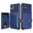 For iPhone 16 Plus Magnetic Wallet Card Bag Leather Phone Case(Blue) - 1