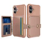 For iPhone 16 Plus Magnetic Wallet Card Bag Leather Phone Case(Rose Gold) - 1