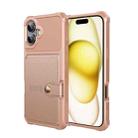 For iPhone 16 Plus Magnetic Wallet Card Bag Leather Phone Case(Rose Gold) - 2