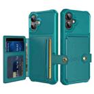 For iPhone 16 Plus Magnetic Wallet Card Bag Leather Phone Case(Cyan) - 1